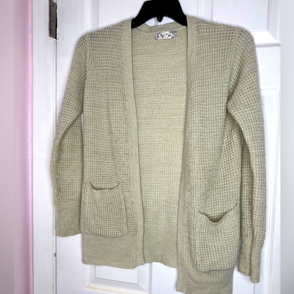 beige knit cardigan